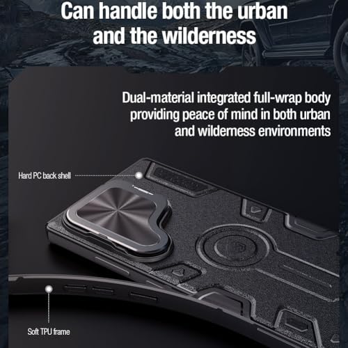 Image of Nillkin Case for Samsung Galaxy S24 Ultra (6.8 inch Inch) CamShield Armor Prop Lens + Stand 360 Protect TPU + PC Anti Fall Edge Bags Blue Color