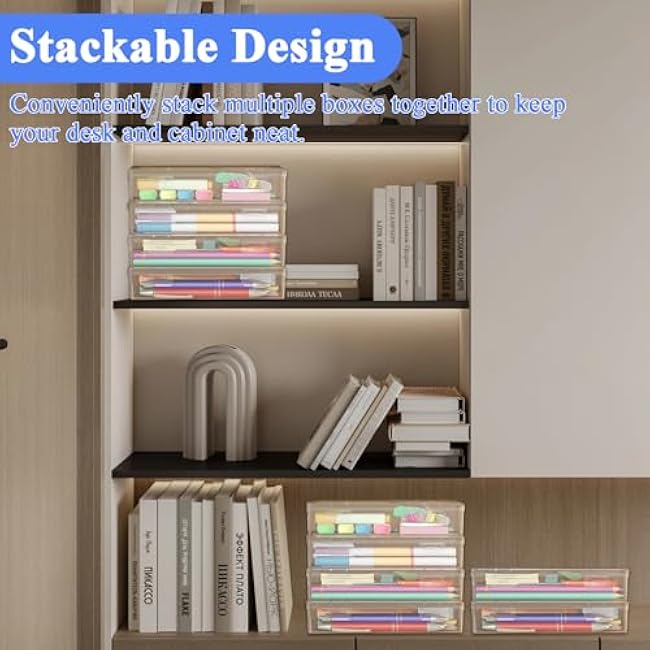 10 PCS Small Plastic Containers with Lids - Clear Home Organization Small Plastic Boxes, Mini Storage Containers for Beads, Jewelry, Cards, Game Pieces, Pens & Crafts (4 x 3 x 1 Inch)