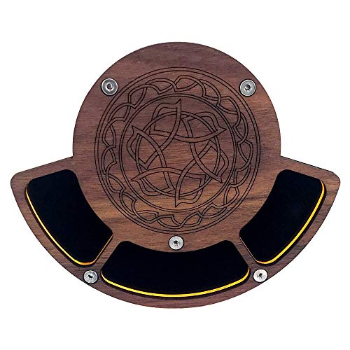 C4Labs Tri-Pocket Solid Walnut Top Dice Coasters: Ice Green - Celtic