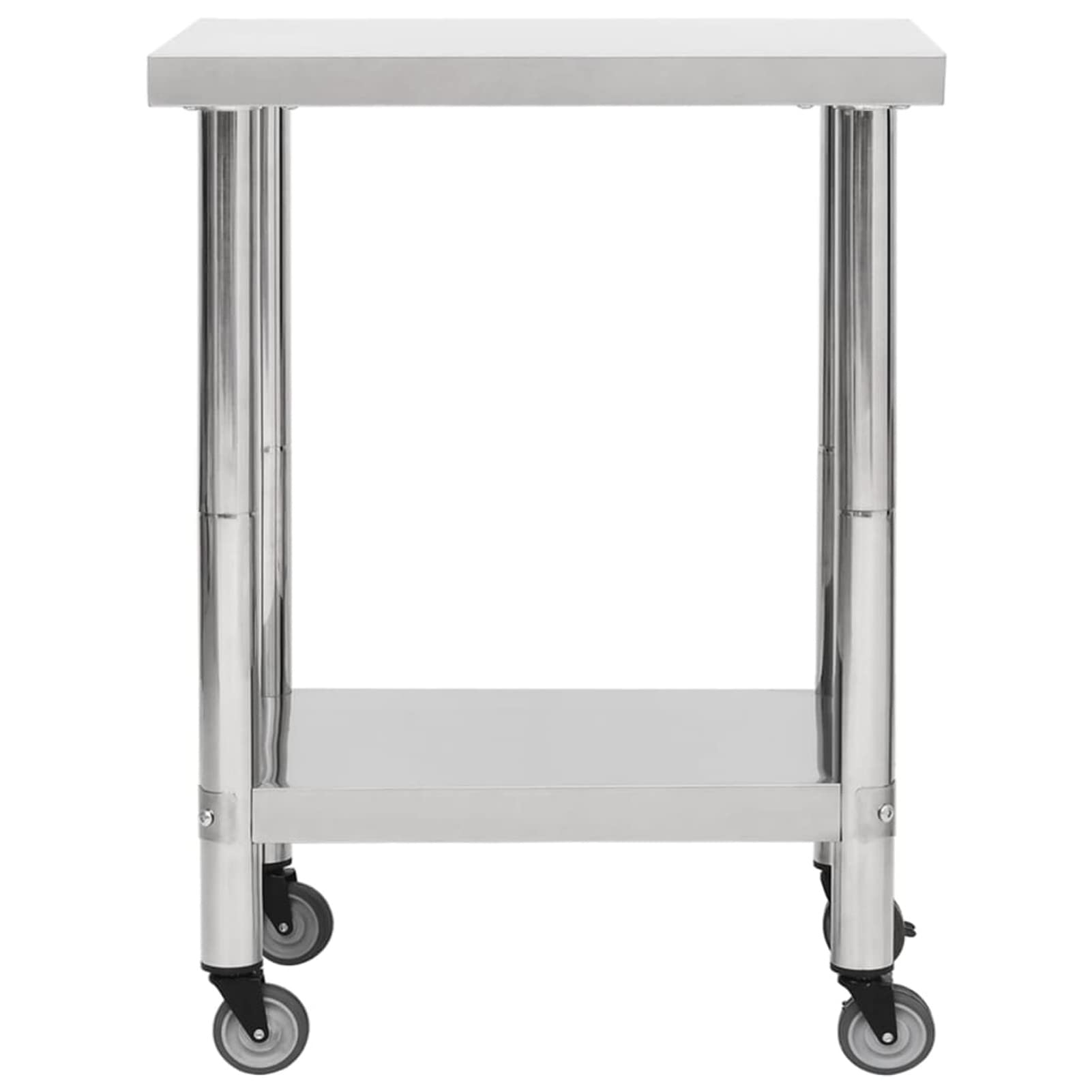 Tavolo da Lavoro Cucina con Ruote 80x30x85 cm in Acciaio Inox,Tavolo per la Preparazione del Cibo,Tavolo da Lavoro Cucina,Catering Tavolo da Lavoro per Cucina-51634