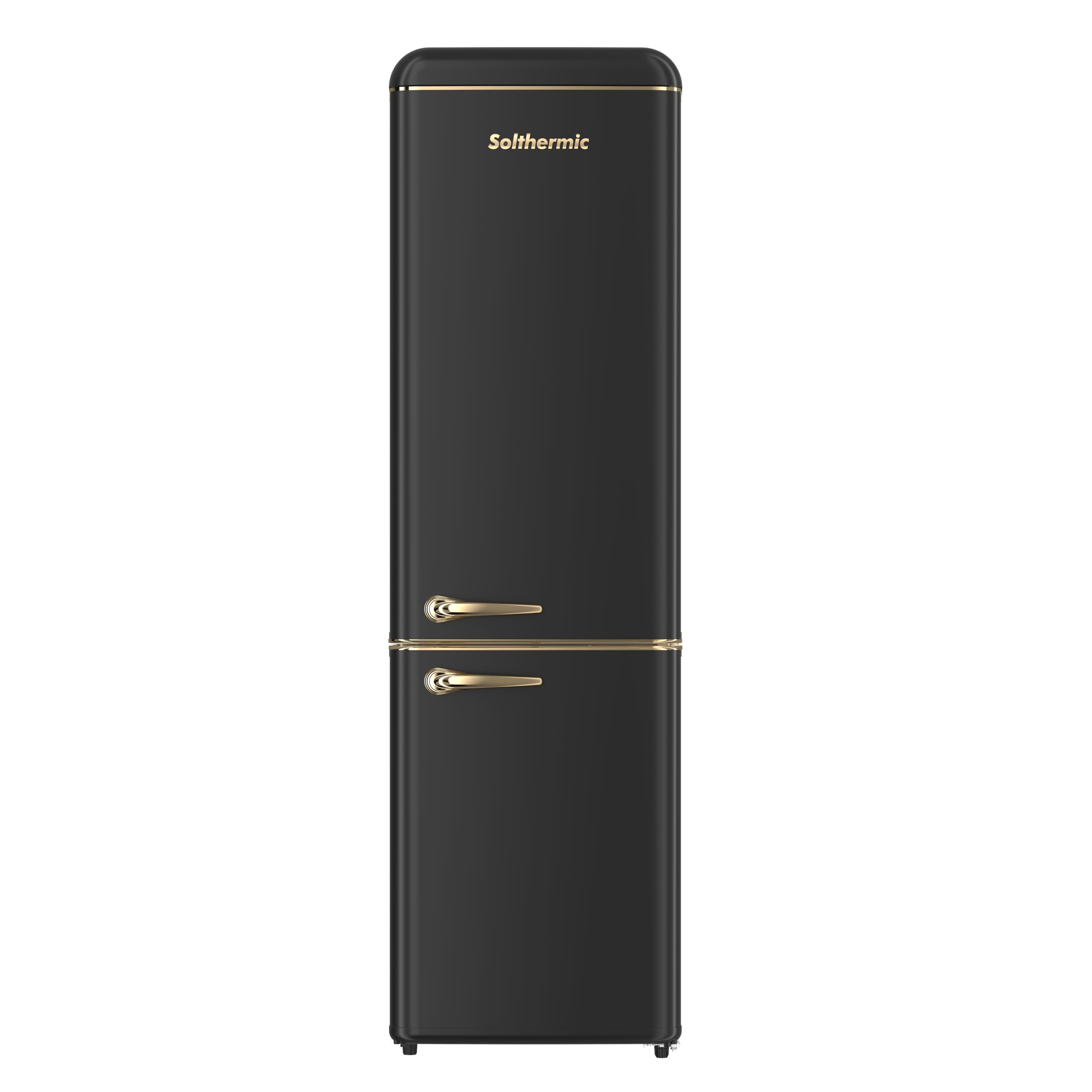 SOLTHERMIC frigorifico combi retro negro rústico y acabados 2 puertas FCR188N 1,88 CM alto x 55 de ancho. De gran capacidad de hasta 270L, silencioso, control de temperatura y bajo consumo