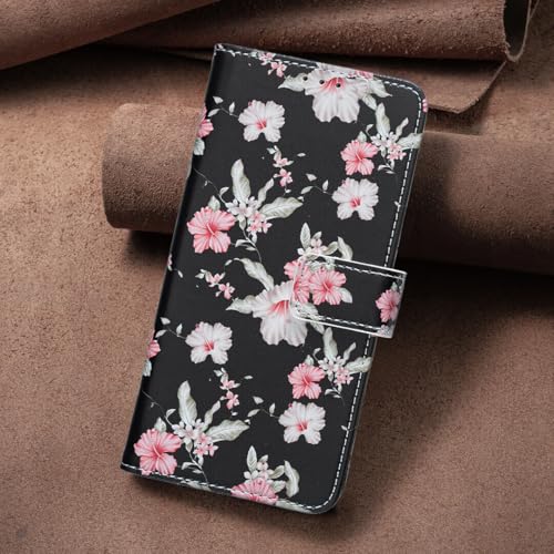 Étui iPhone 7 Plus / 8 Plus fleur bleue Housse cuir premium magnétique