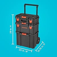 Vista 3 de beyond by BLACK+DECKER BLACK+DECKER BDST60500APB Sistema de almacenamiento apilable - Juego de 3 piezas