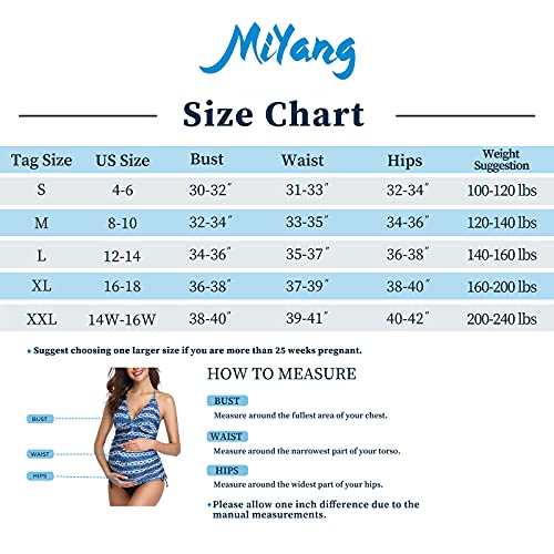 Halter Neck Maternity Tankini Tie-Dye Striped Swimsuit Set S Blue #TOP3