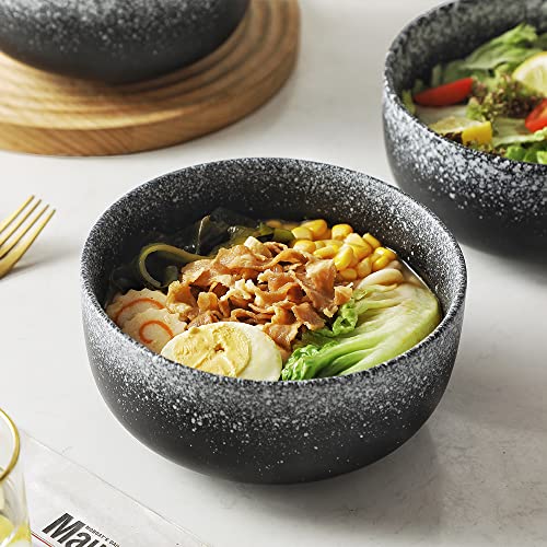 Junecat 36 Ounce Ceramic Soup Bowls Set Of 4,Cereal Bowls Noodle Bowls Ramen Bowl Housewarming Gifts For New House,6.5'' Salad Bowls For Soup, Dessert, Fruits, Salad, Noodle, Ramen #TOP5