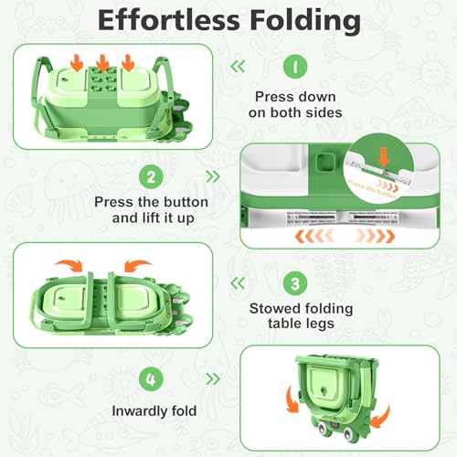 Image of Collapsible Baby Bathtub for Newborns with Thermometer and Soft Floating Cushion Portable and Foldable Travel Baby Bath Tub for Infants to Toddler 0-36 Month(Dark Green)
