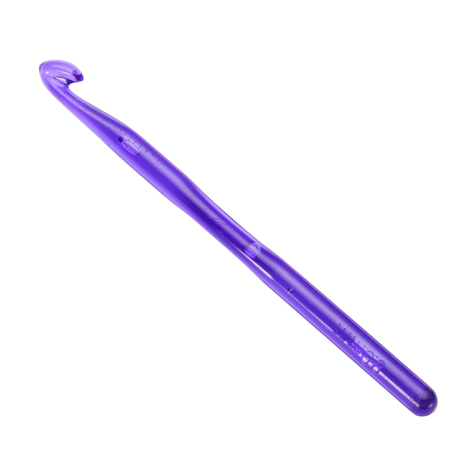 uxcell Crochet Hooks 8mm Ergonomic Knitting Needle Plastic Colorful Transparent Crochet Hooks for DIY Crocheting Yarn Blanket Carpet Weaving, Purple