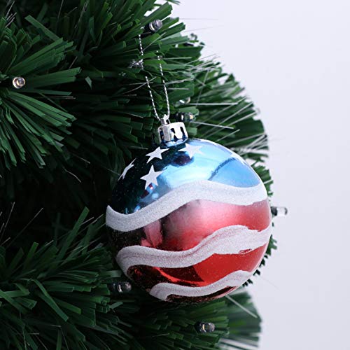 Luoem 12Pc Christmas Tree Baubles July 4Th Tree Ornaments Christmas Patriotic Decorations America Flag Ornaments #TOP5