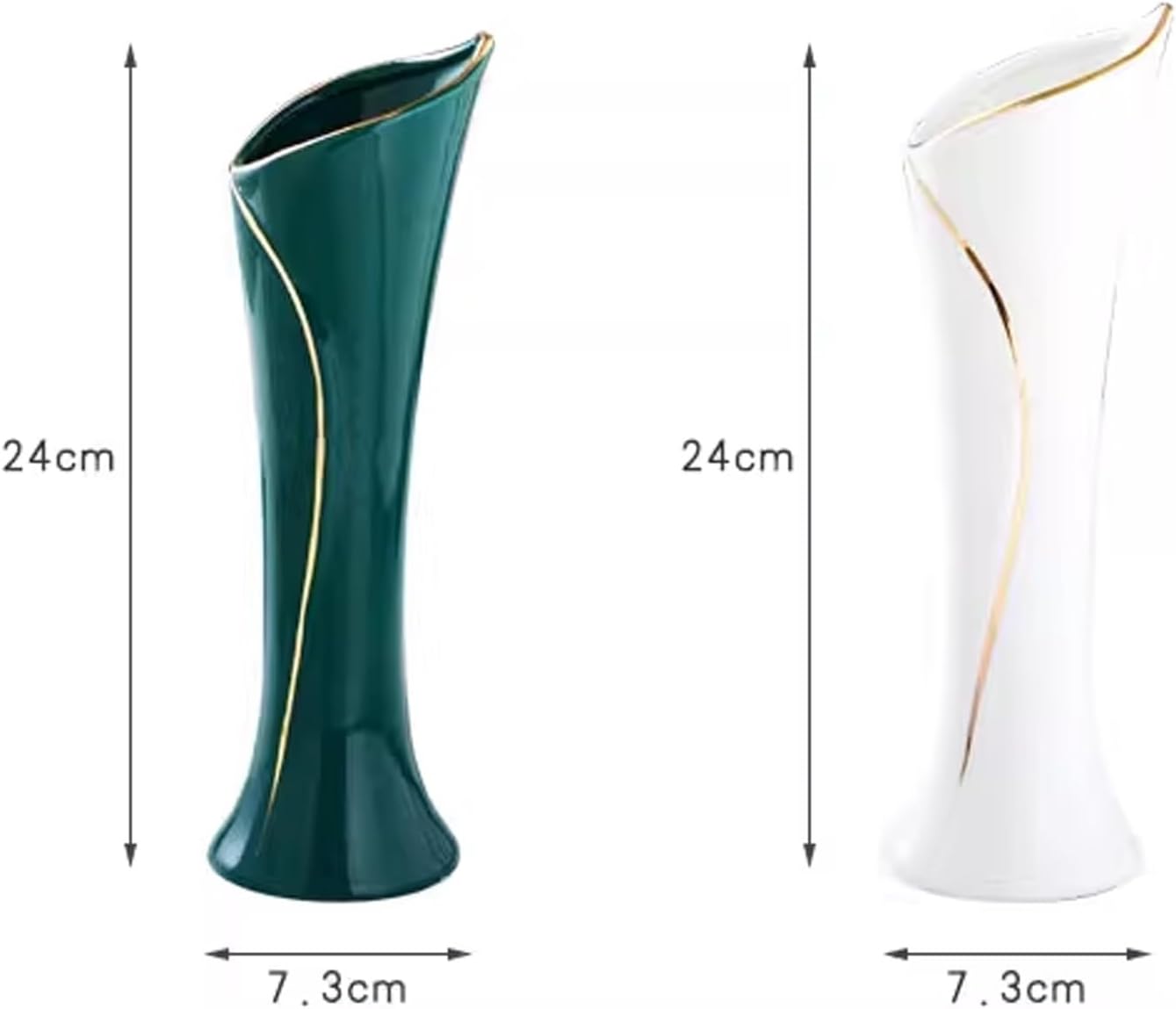 Vase Ceramic Vase Decoration Living Room Flower Arrangement Dry Flower Dining Table TV Cabinet Decoration Suitable for Dining and Living Room Home decoratio(White)