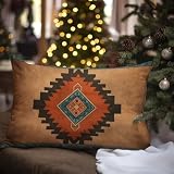 WoGuangis Chinoiserie - Fundas de cojín decorativas estilo suroeste, fundas de almohada geométricas Kilim marroquíes con cremallera para sala de estar y dormitorio, 12 x 20 pulgadas