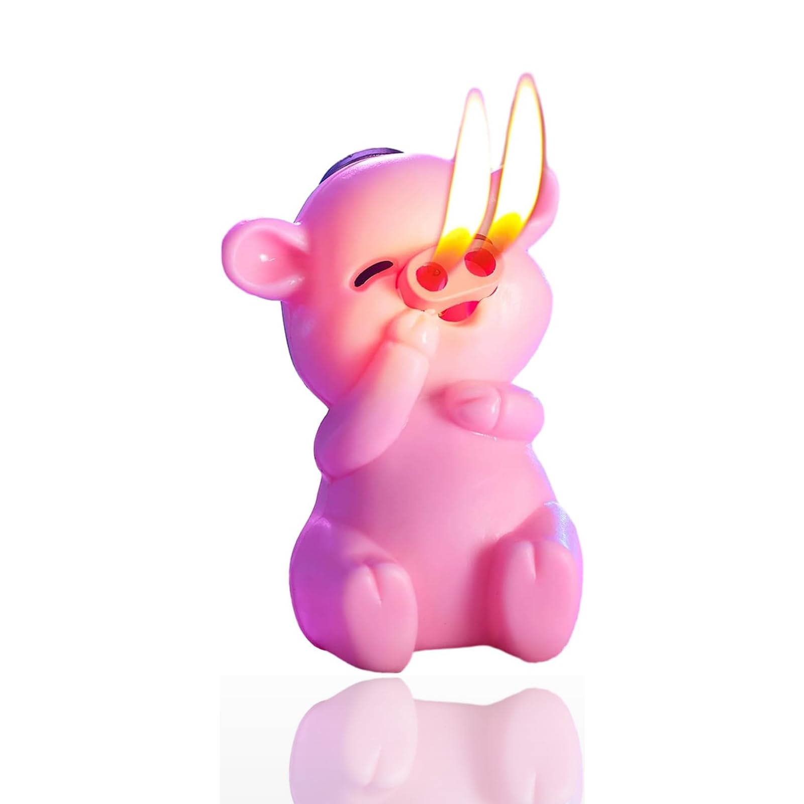 CIEUXIFSR Cute Pink Piggy Shape Dual Soft Flame Butane Torch Lighters Refillable Animal Novelty Lighter for Gifts Fireplace Candle Camping BBQ (