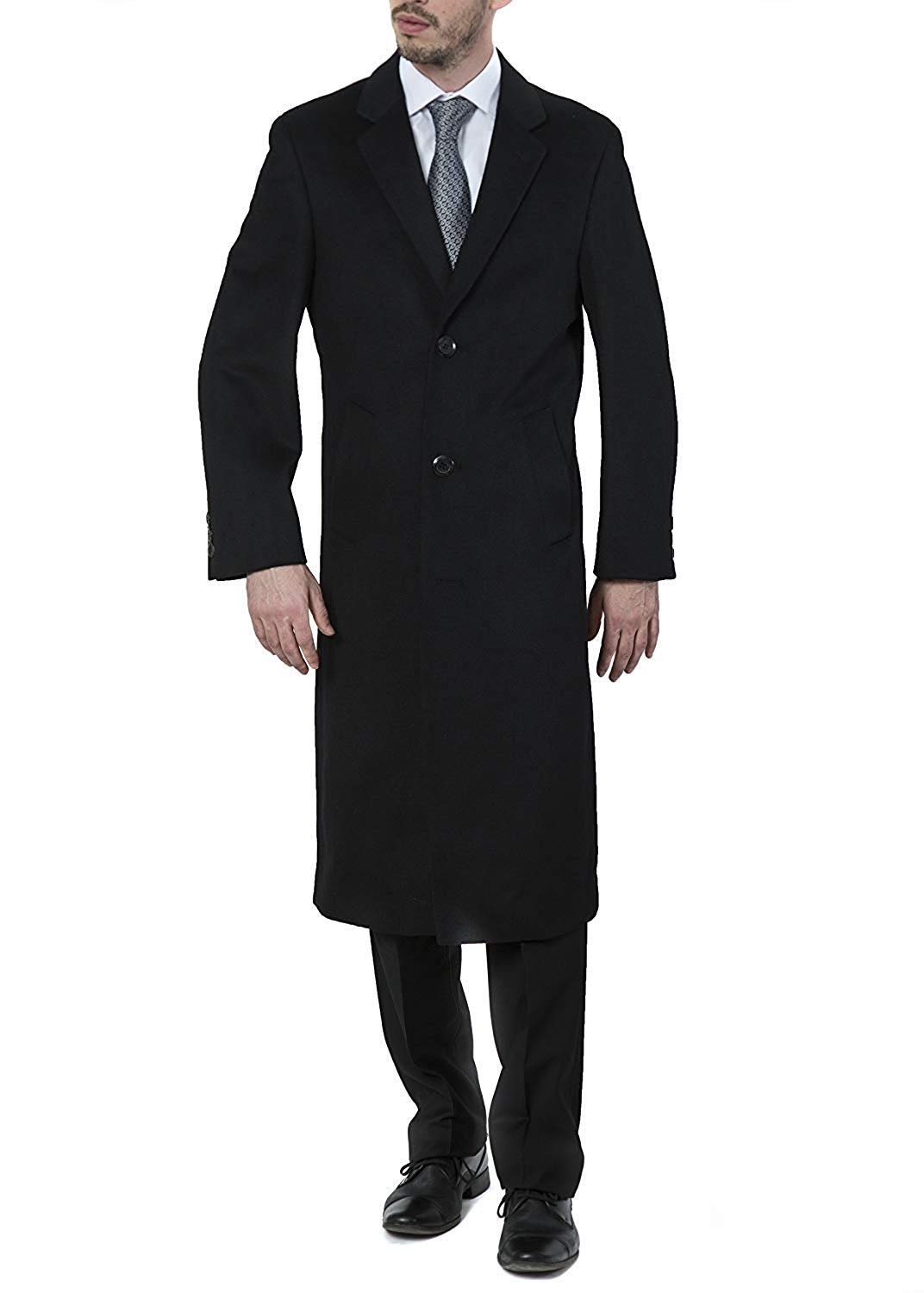 Adam Baker Men's Single Breasted Luxury Wool Full Length Topcoat - Available in Colors