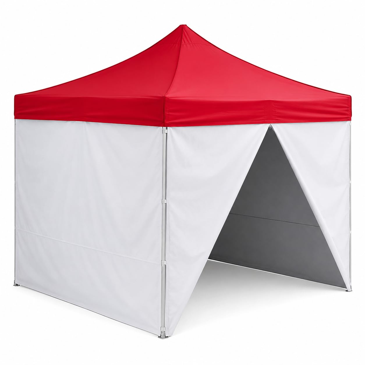 10x10 Ft Aluminum Pop Up Canopy Tent with 4 Side Walls by Glownary – 10 Feet X 10 Feet, Polyester, Red, Model 554ALPRDKIT4