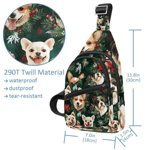 Mochila cruzada para perros de Navidad con correa ajustable multicolor talla única 4