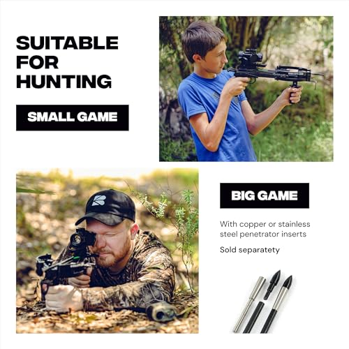 image for BALLISTA Sting Mini Crossbow Bolts Carbon Arrows with Field Tips, Half