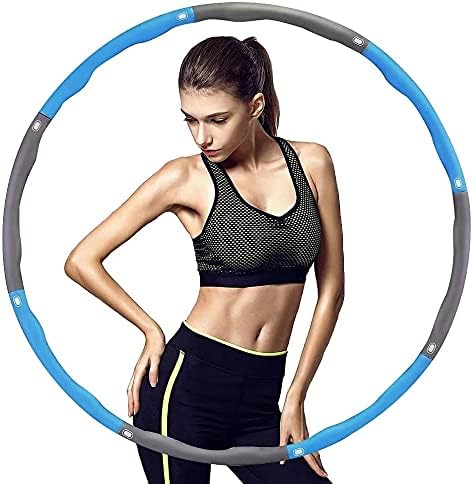 AmriSams Workout Hoops, 8 Section Detachable Hula Hoop, Soft Adjustable hola Hoops, Sport Weighted Hoop for Losing Weight