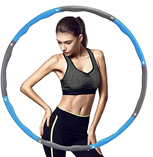 AmriSams Workout Hoops, 8 Section Detachable Hula Hoop, Soft Adjustable hola Hoops, Sport Weighted Hoop for Losing Weight