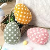 Namalu 3 Pcs Easter Pillow Egg Shaped Pillows Cute Easter Throw Pillows Decoration 10' White Dot Egg Stuffed Cushion for Bedroom Room Sofa Couch Spring Supplies Gifts(Yellow, Green, Pink)