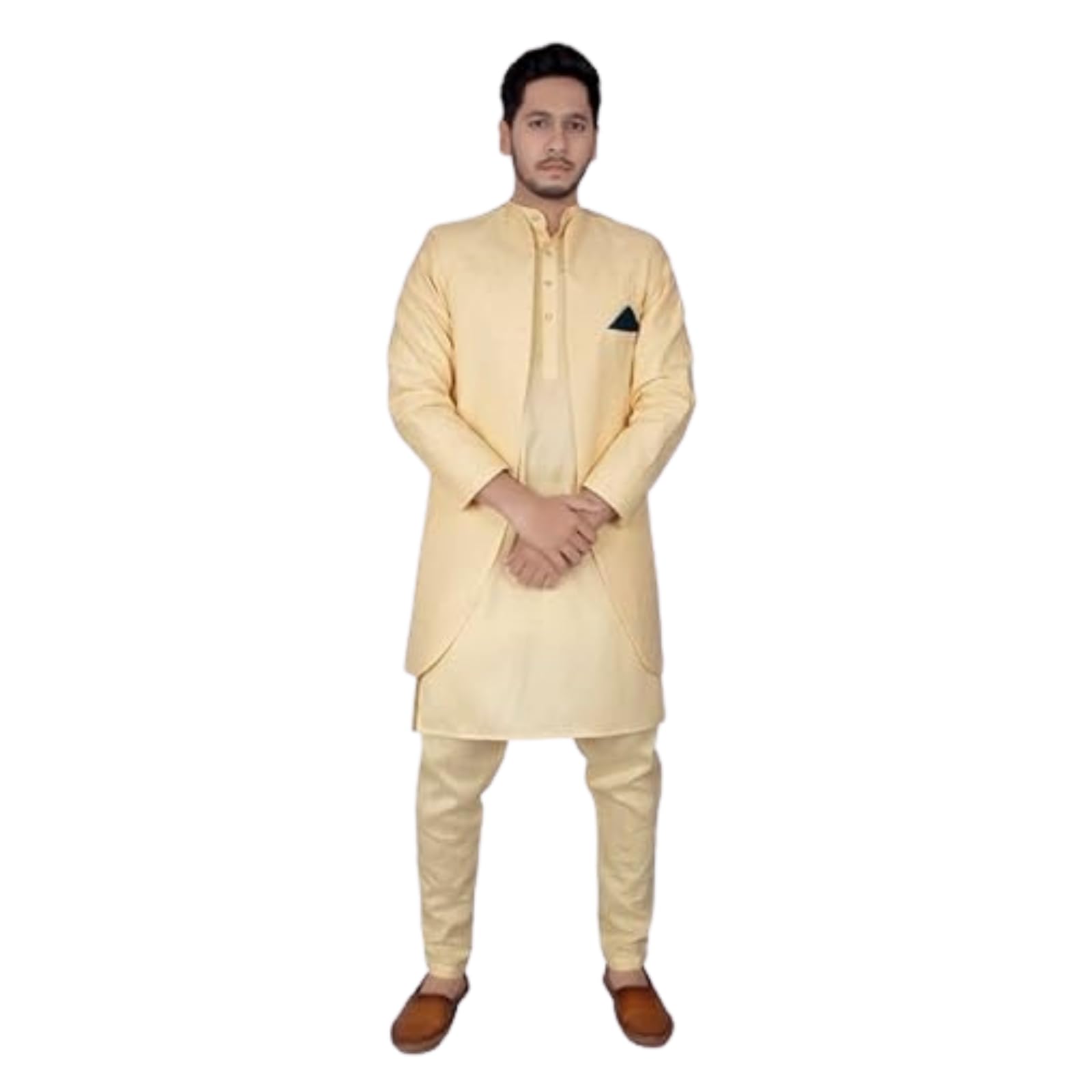 xepon Mens Ethnic Wear Traditional Kurta Pajama Ethnic Long Jacket Set-picture-19
