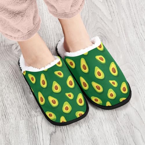 Avocado Cartoon Green Slippers For Women Men Soft Memory Foam Non-Slip Fruit Winter Indoor House Shoes Travel Slipper4