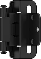 Vista 17 de Amerock Bisagra para gabinete de 3/8 pulgadas (10 mm) empotrada 𝙷inge de níquel satinado, paquete de 2, bisagra de cierre automático 𝐇inge de ajuste