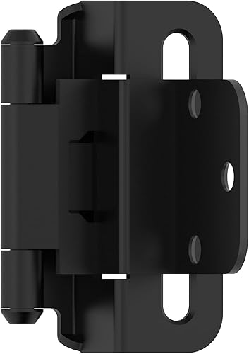 Miniatura 17 de Amerock Bisagra para gabinete de 3/8 pulgadas (10 mm) empotrada 𝙷inge de níquel satinado, paquete de 2, bisagra de cierre automático 𝐇inge de ajuste