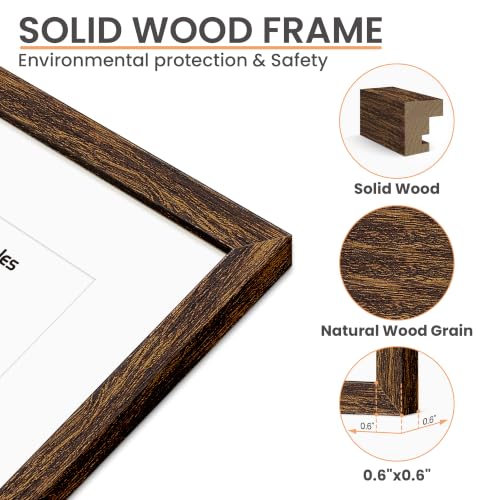 Image of upsimples 11x14 Picture Frame Solid Wooden, Nursery Decor, 1Pack Walnut
