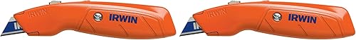 IRWIN Hi-Vis 2082300 Cuchillo utilitario retráctil, naranja (paquete de 2)