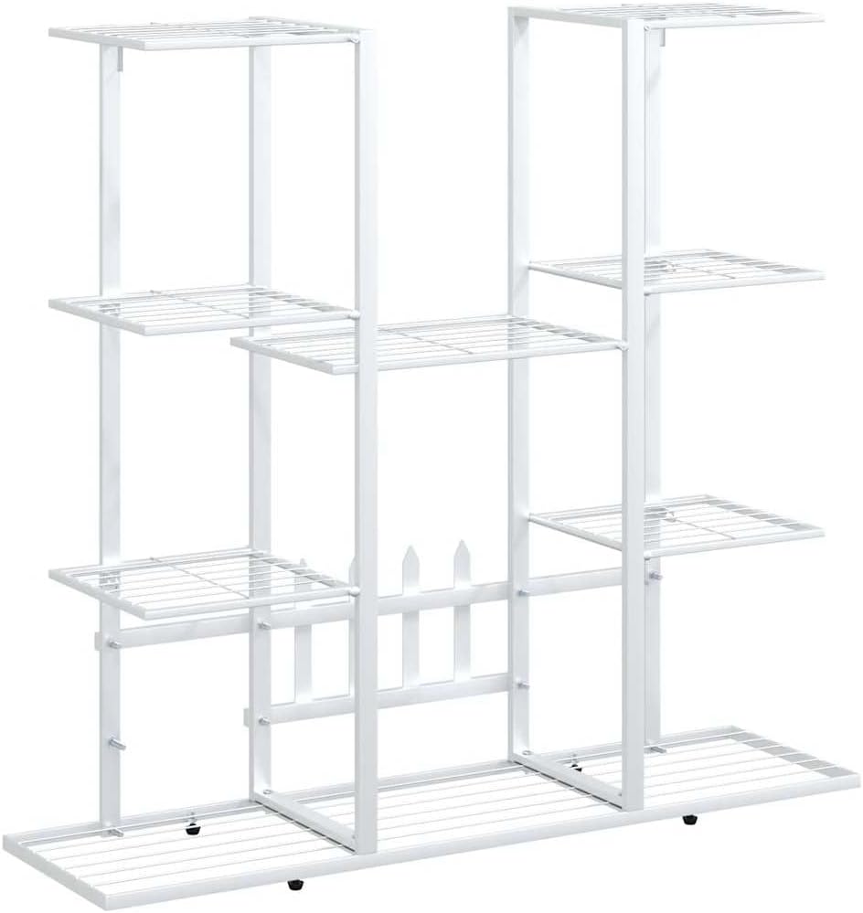 vidaXL Flower Stand White Powder-coated iron Tall Decorative Inlays