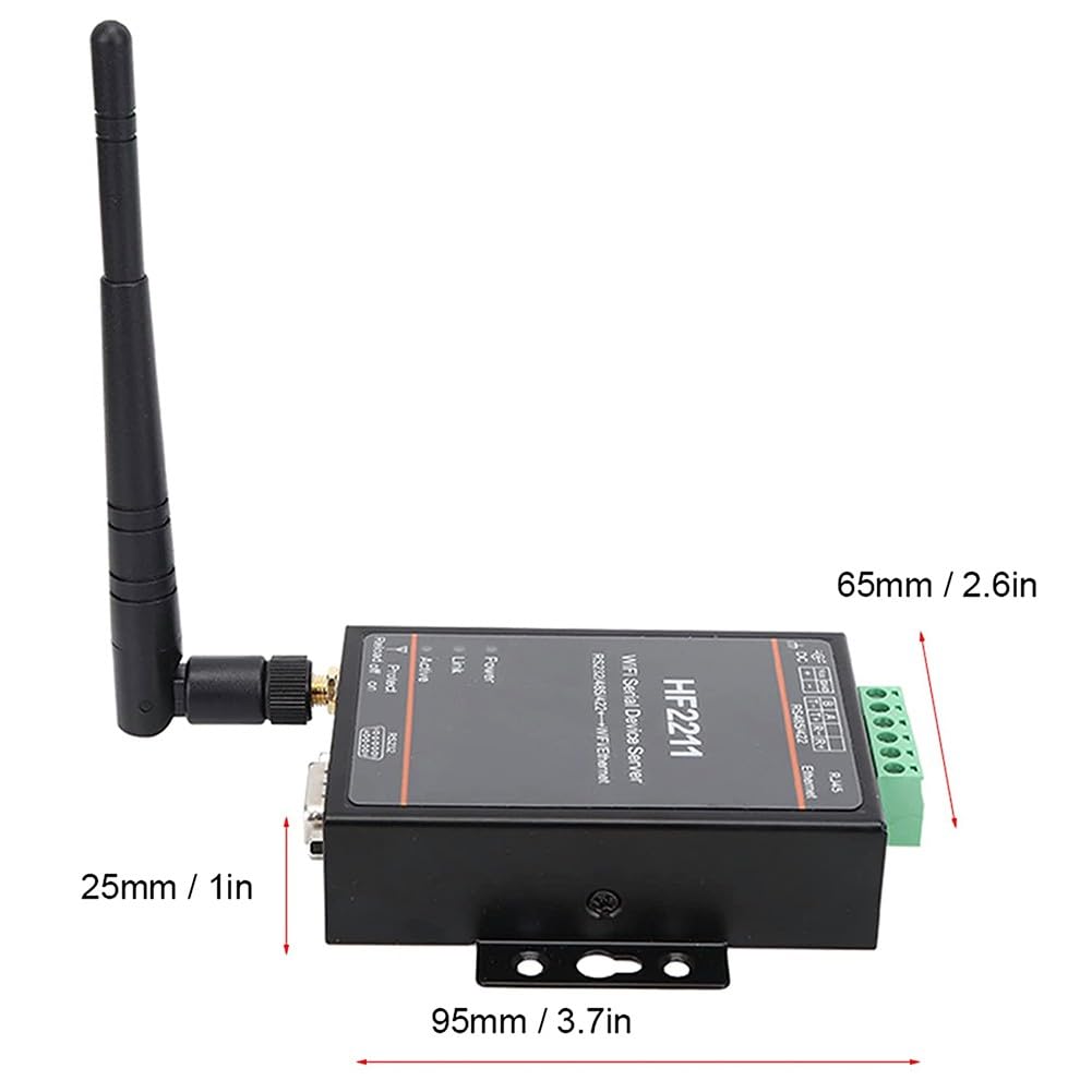 HF2211 Industrial Serial Port Server per rs232 per rs485 RS422 al modulo convertitore Ethernet con WiFi per modbus TCP Supporto per sistemi di controllo di automazione