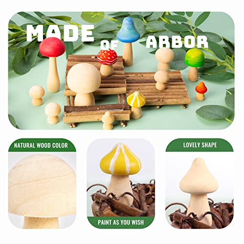 Pllieay 30 Pieces Unfinished Wooden Mushroom 6 Sizes Of Natural Wooden Mushrooms For Arts & Crafts Projects Decoration, Valentine Diy Ornaments #TOP3