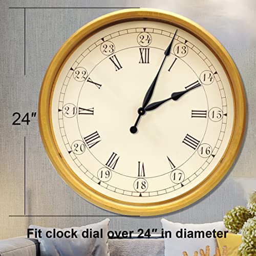 Emoon 2 Set High Torque Long Shaft Clock Mechanism Movement With 12 Inch Long Spade Hands (Total Shaft Length 23Mm, 27Mm) #TOP2