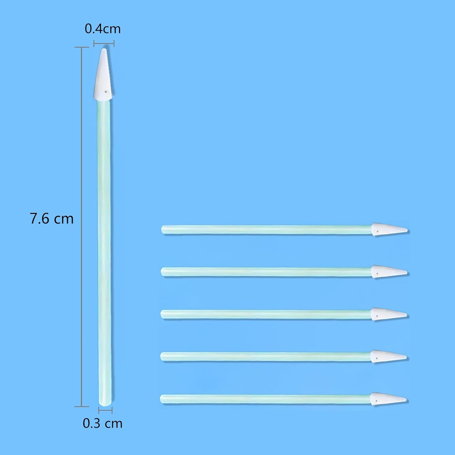 Lint-Free Pointed Foam Swabs for 1.25mm Fiber Optic (LC/MU) Connectors, Electronics Repair, Camera Cleaning and PCB Maintenance, 1000pcs