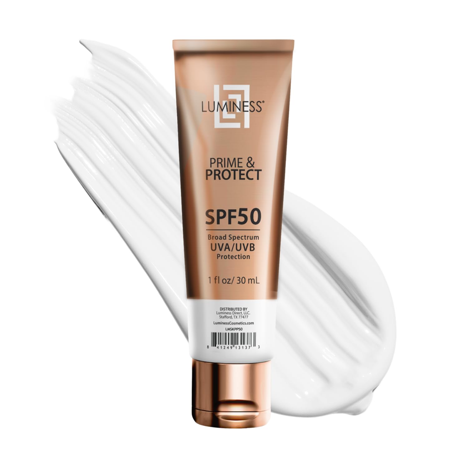 Luminess Makeup Primer & Broad Spectrum Sunscreen SPF 50 - Primer for Face Before Makeup with Sun Protection, Lightweight, Non-Greasy, Travel Size, Enriched with Vitamin E, For All Skin Types