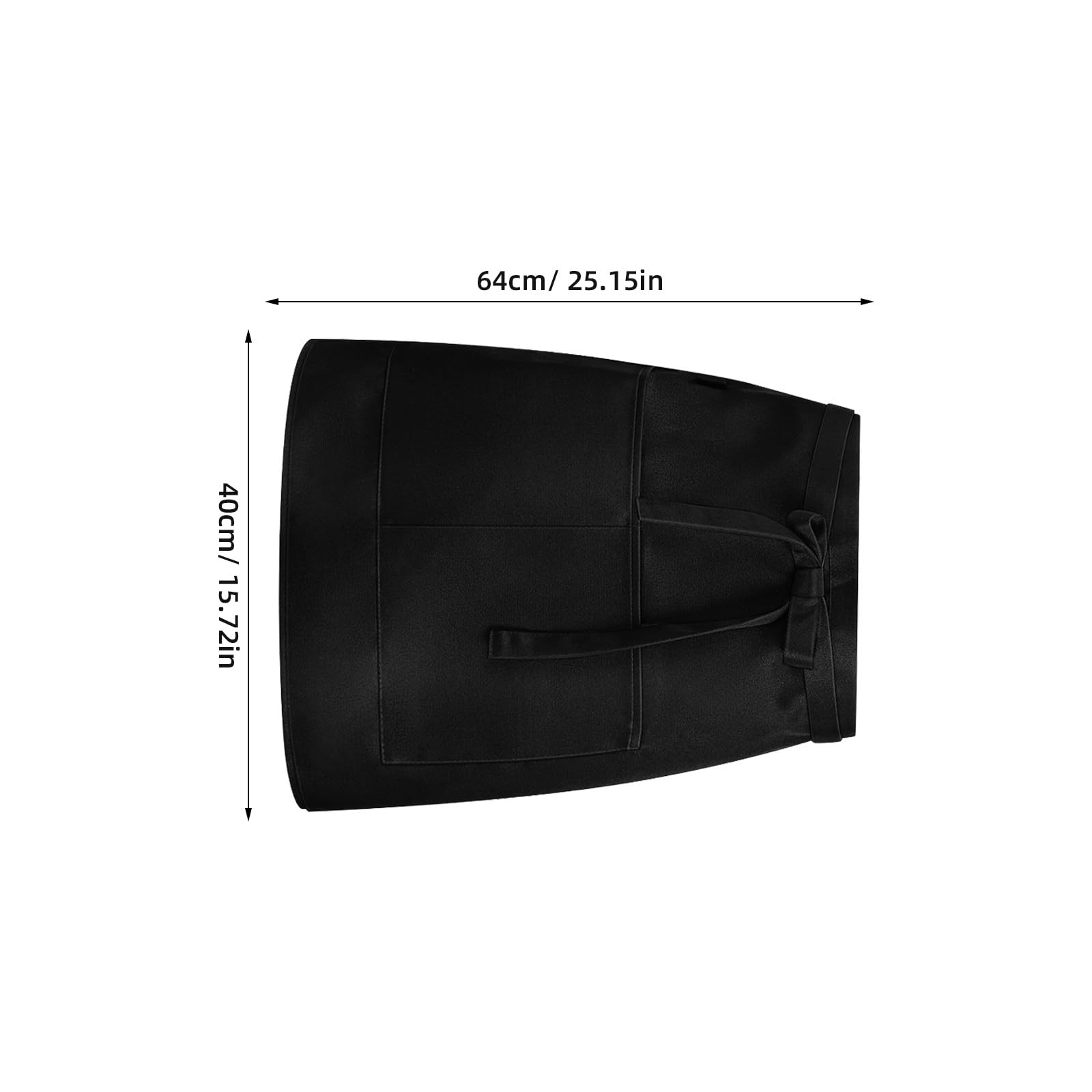 Cabilock 5 delantales cortos de cintura media, color negro, con bolsillos, para mujeres, hombres, camareras, chefs, o meseros.