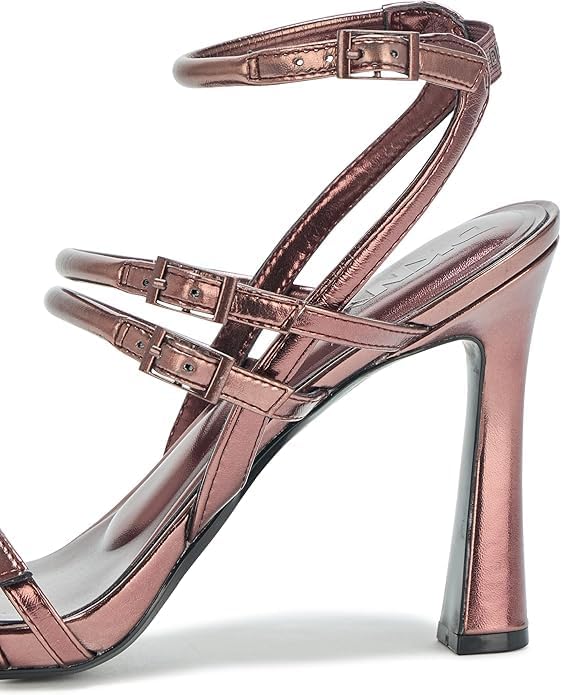 DKNY Women's Cyril Evening Double Belt Strap Heeled Pump Sandal, Antique Rose, 6 - Image 4