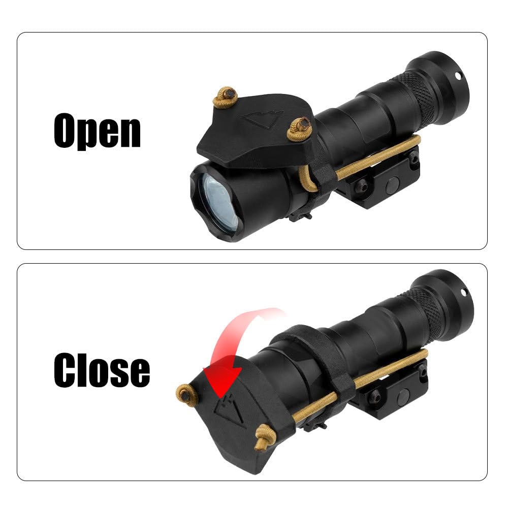 MiOYOOW Flashlight Lens Cover, Sport Torch Cap M300 M600 Light Protector for Helmet Scout Flashlights Mount - Image 3