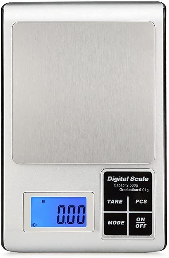 Báscula electrónica digital de alimentos de 500 g/0,01 g, báscula digital de cocina, pesas, pesas, troy (500 g)