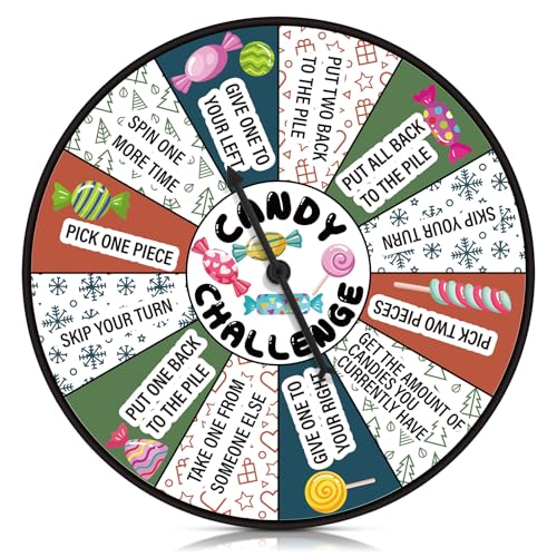 Hydren Christmas Spinner Wheel, 12-slot Candy Challenge with Pointer