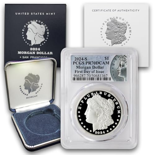 2024 S American Silver Morgan Dollar Proof Coin PR-70 Deep Cameo (First Day of Issue) with Original Government Packaging $1 PCGS PR70DCAM