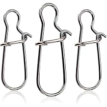 100pcs Stainless Steel Fishing Snap Hooked Snap Pin Fastlock Clip Accessories Tackle for Barrel Swivel Lure Hook