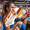 2026 World Soccer Cup Folding Fans Soccer Game Day Essentials for Stadium Chants, Party Favors, Gifts & Accessories, Spain Jersey Outfit for Women Men One Size