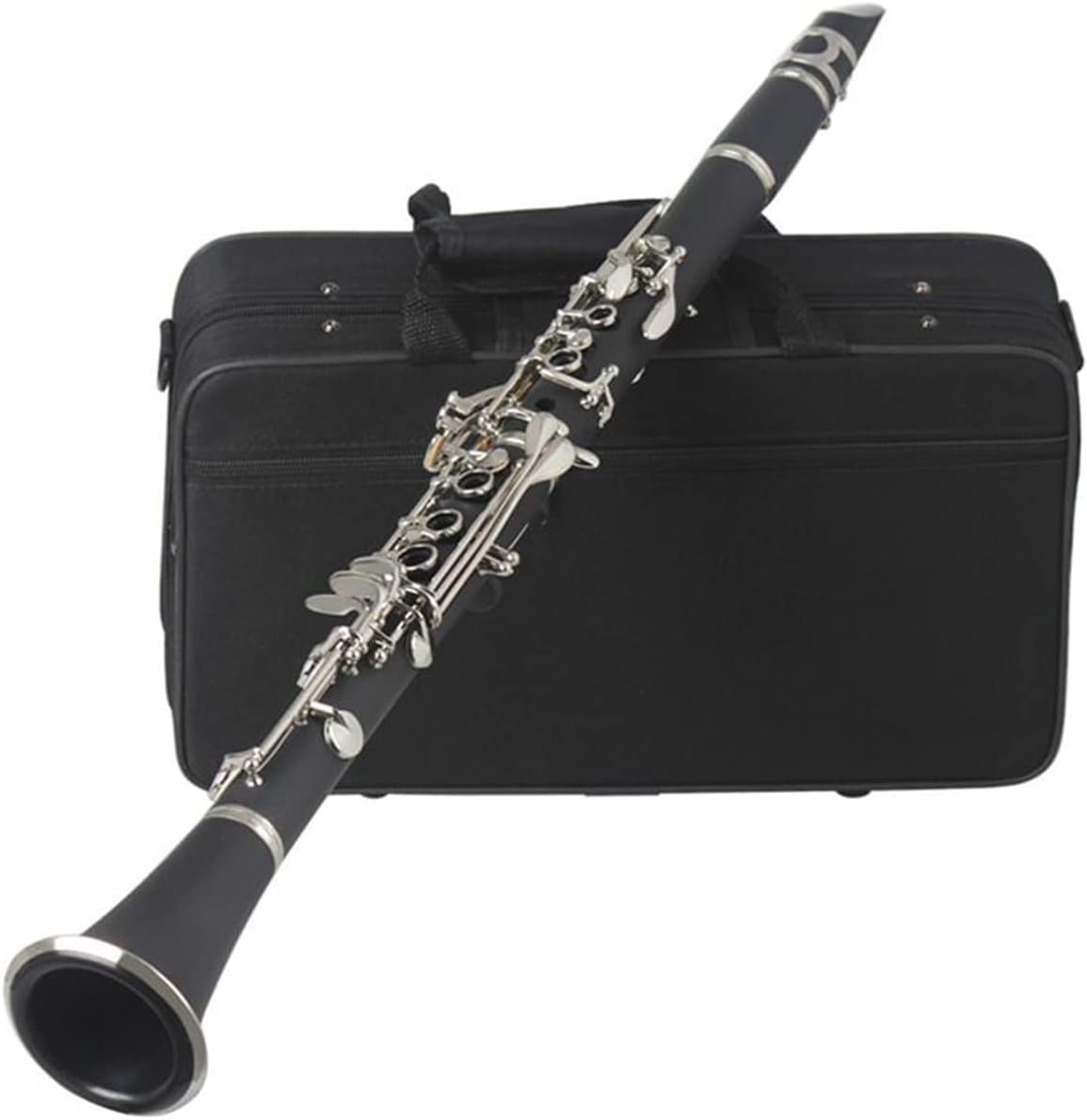 Clarinet Abs 17 Key Bb Flat Soprano Binocular Clarinet with Cleaning Cloth Gloves Reeds Woodwind Musical Instrument