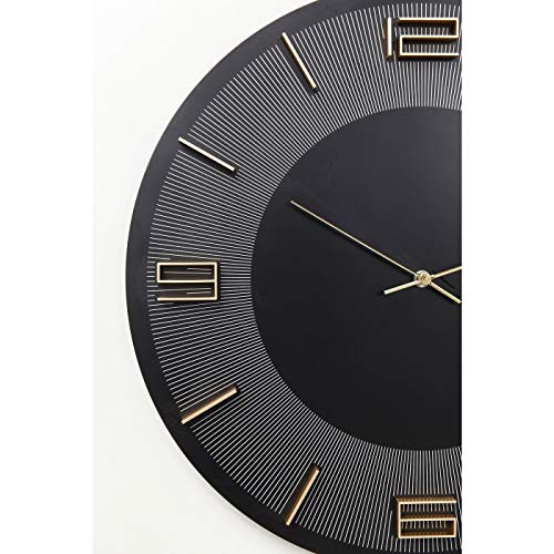 Miniatura 6 de Kare Design Reloj de Pared Leonardo, Negro-Dorado, 49 cm diámetro, Grande, Moderno, Analógico, Decoración para salón, Pilas no incluidas, 49 x 49 x 5 cm (A/A/F)