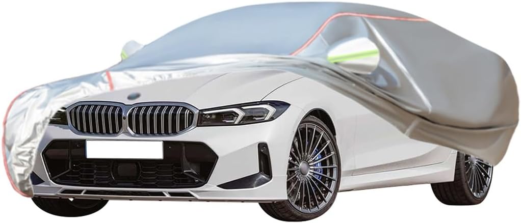 WOLWES Car Cover are Suitable for Alpina D3 Saloon All-Weather Windproof, Snowproof, Rainproof, UV-Protected and Breathable All-Season Universal with Side Door Zip Oxford Cloth Car Cover (Color : Bla