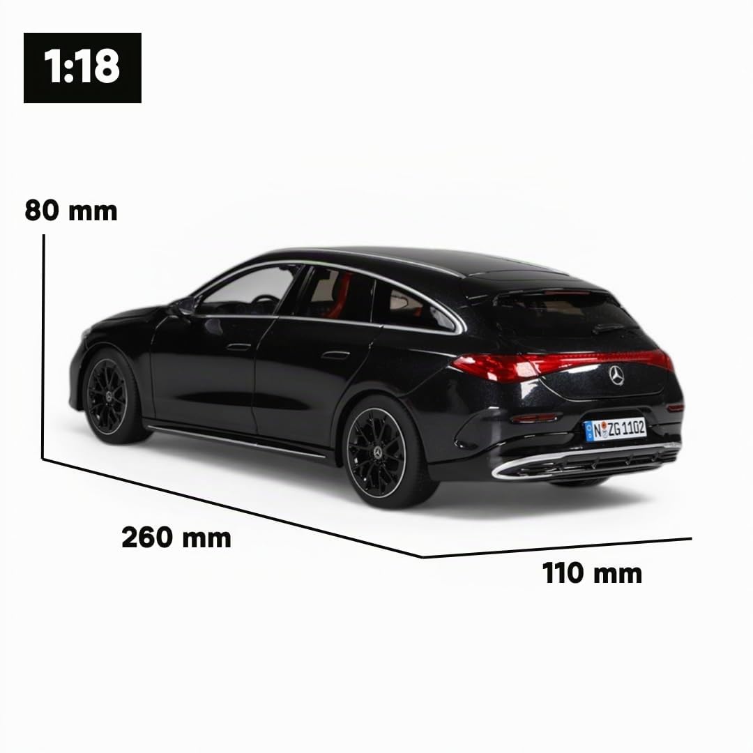 Mercedes‑Benz CLA Shooting Brake mit EQ-Technologie 1:18 Modellauto Diecast – Premium Miniatur in Polarweiß mit EQ‑Technologie, detailreiches Metallmodell für Sammler (kosmosschwarz)