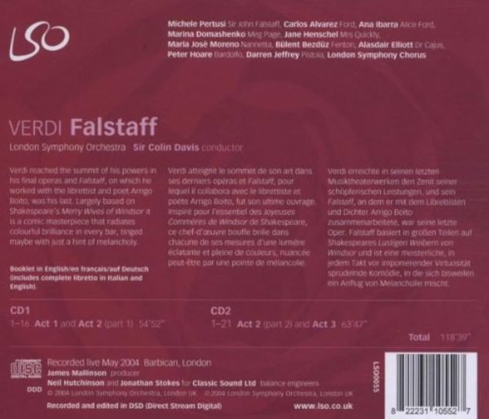 Falstaff［CD］ Verdi - Philharmonia Orchestra And Chorus, Herbert von