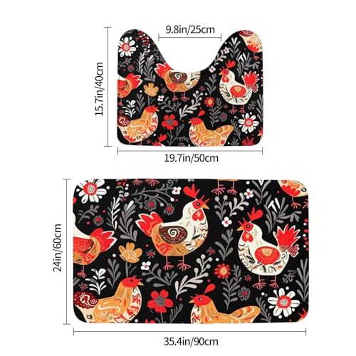 Tapis de bain absorbants en microfibre douce avec dossier antidérapant - 3