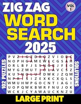 2025 ZigZag Word Search Large Print: Over 102 Puzzles with Solutions.Vol-1.