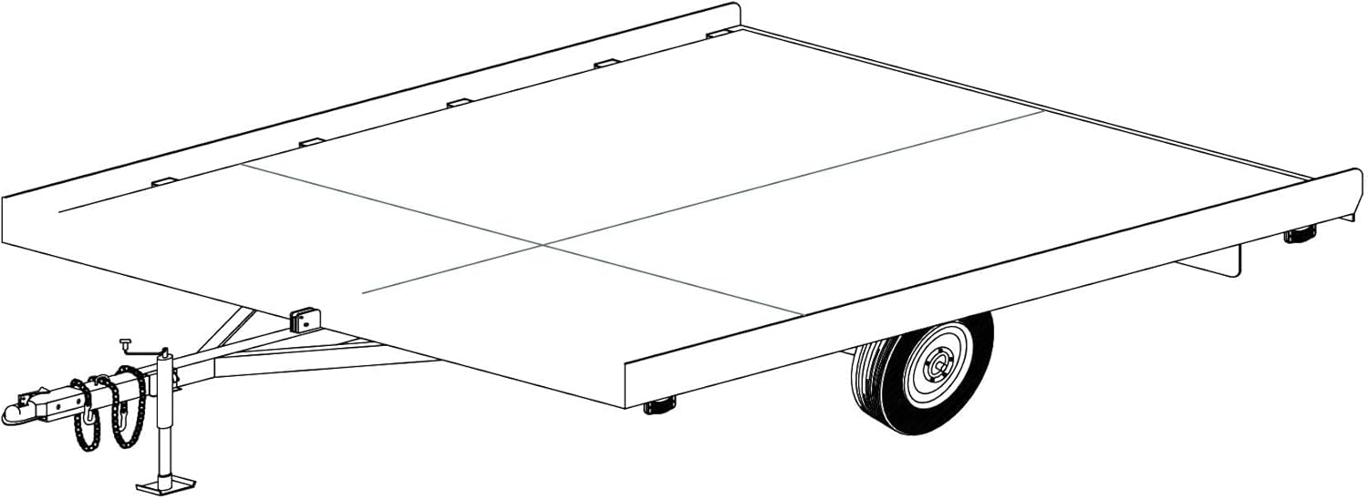 10SN - 10'x8'2" Snowmobile Tilt Deck Trailer Plan - 14 How-to Steps w/Blueprint Paper - Engineer Approved